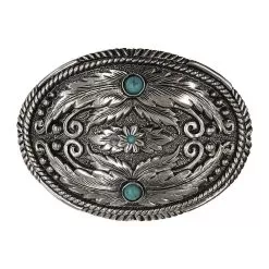 And West Fancy Feather Buckle With Turquoise