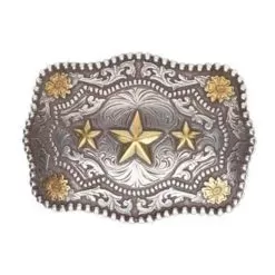 And West Scallop Triple Star Buckle