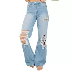 Flying Monkey Women's 90's Vintage High Rise Distressed Jeans