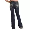 Rock & Roll Denim Girl's Extra Stretch Dark Wash Bootcut Jeans -Western Cowboy Equipment Shop 152442 default l