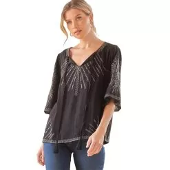 Andrée Women's Embroidered A Line Top