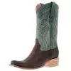 Corral Men`s Brown Ostrich Leg 12` Green Embroidery Top Sq Toe Boot -Western Cowboy Equipment Shop 153928 default l