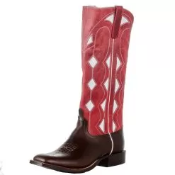 Anderson Bean Men`s Choc Horsebutt 15in Rockin Red Bison Top Boot