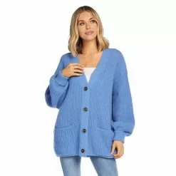 Mud Pie Women's Shelton Blue Cardigan