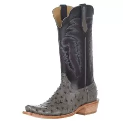 R Watson Boots Men`s Serpentine Bruciato FQ Ostrich 13in. Black Sinatra Cowhide