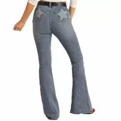 Rock & Roll Denim Women's High Rise Star Back Flare Jeans -Western Cowboy Equipment Shop 155848 default l 85b24df1 4568 4ac3 8631 08614890f75d