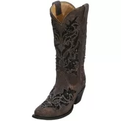 Corral Corral Brown And Black Sequin Inlay Cowgirl Boots