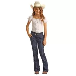 Rock & Roll Denim Girl's Sailor Button Trousers