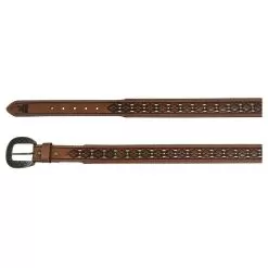 Men's Red Dirt Hat Ivory Underlay Tooled Belt