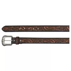 Men's JP West Tooled Belt With Black Accents