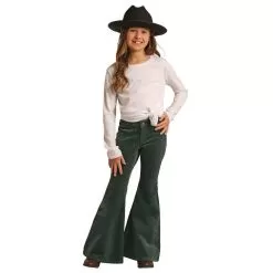 Rock & Roll Denim Green Corduroy Bell Bottoms