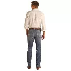 Rock N Roll Cowboy Embroidered Revolver Jeans