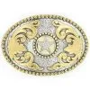 M&F Silver And Gold Star Large Oval Buckle -Western Cowboy Equipment Shop 15873 default l