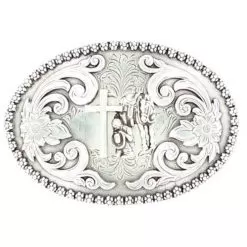 M&F Cowboy Prayer Scroll Buckle