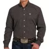 Cinch Men's Geometric Print Brown Button-Down Shirt -Western Cowboy Equipment Shop 158905 default l