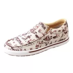 Twisted X Women's Slip On Kicks Maroon And Ivory Casual Shoe