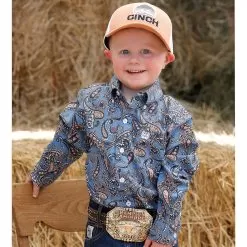Cinch Toddler Paisley Print Button Shirt