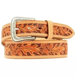 Mens Natural Autumn Tooled 1 3/4in Tapered Belt N2497048