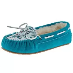Minnetonka Kids Cassie Turquoise Unicorn Slipper