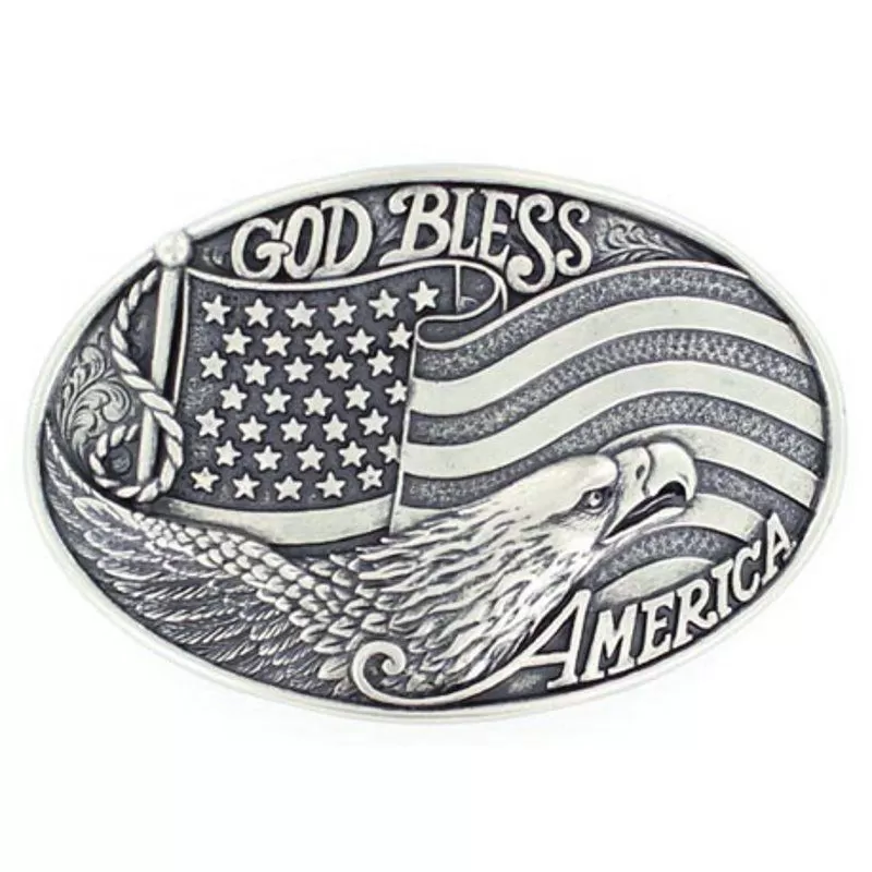 M&F God Bless America Oval Buckle 3 M&F God Bless America Oval Buckle