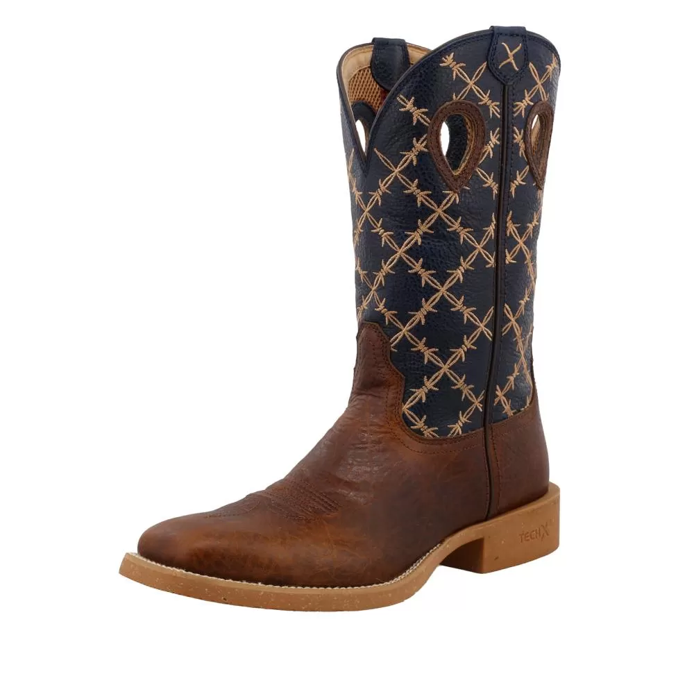 Twisted X Men's TechRustic Brown And Navy Boot 3 Twisted X Men's TechRustic Brown And Navy Boot