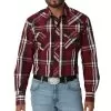 Wrangler Men's Fashion Western Snap Plaid Shirt -Western Cowboy Equipment Shop 160956 default l
