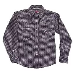 Cowgirl Hardware Girls Donut Long Sleeve Print Black And Pink