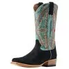 Ariat Men's Futurity Showman Black Roughout Turquoise Top Cowboy Boot -Western Cowboy Equipment Shop 161408 default l