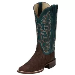 Justin Boots Women`s AQHA Cowgal Cigar Full Quill Ostrich 13 In Boot