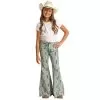 Rock & Roll Denim Girl's Turquoise Aztec Bell Bottoms -Western Cowboy Equipment Shop 162398 default l