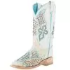 Corral Women's White Inlay Turquoise Embroidery 12 In Top Square Toe Boot -Western Cowboy Equipment Shop 162532 default l