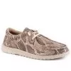 Roper Women's Hang Loose Snake Print Lace Up Comfort Moc Casual