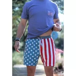 Burlebo Mens USA Throwback Athletic Shorts