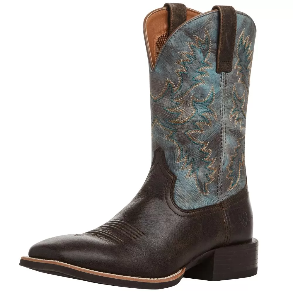 Ariat Men's Sport Latigo Chocolate Brown 11in Stone Blue Top 3 Ariat Men's Sport Latigo Chocolate Brown 11in Stone Blue Top