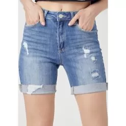 Risen Jeans Distressed Boyfriend Shorts