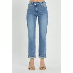 Risen Jeans Womens Medium Cross Over High Rise Jeans