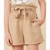 Hayden Girl's Taupe Paper Bag Shorts 1 Hayden Girl's Taupe Paper Bag Shorts -Western Cowboy Equipment Shop 165133 default l