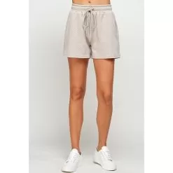 See And Be Seen N Womens Oatmeal Textured Shorts