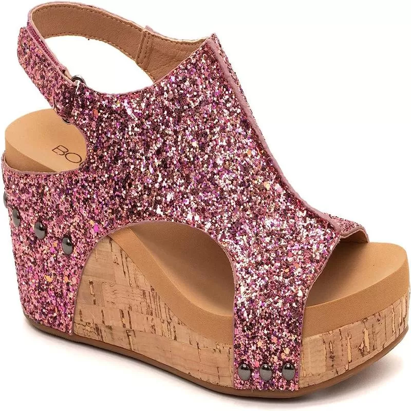 Corkys Footwear Womens Carley Mixed Berry Glitter Wedge Sandal 3 Corkys Footwear Womens Carley Mixed Berry Glitter Wedge Sandal