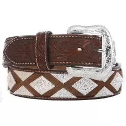 M&F Men's Diamond Concho With Brindle Belt