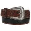 Men's Gator Tooled Brown And Black Belt -Western Cowboy Equipment Shop 17406 default l