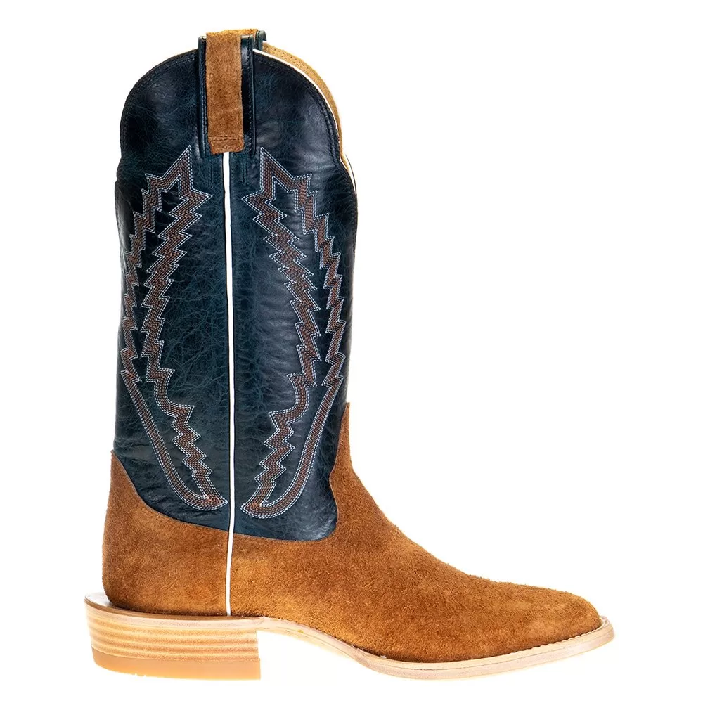 Hondo Enterprises Inc Men's Cognac Roughout Pull Up 13in. Blue Toe Square Toe Cowboy Boot 7 Hondo Enterprises Inc Men's Cognac Roughout Pull Up 13in. Blue Toe Square Toe Cowboy Boot - Image 5