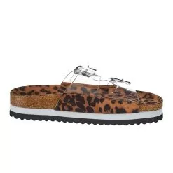 Corkys Footwear Women`s Corky's Beach Babe Clear Leopard Slide -Western Cowboy Equipment Shop 30 5086 CLLP 5