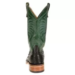 Rios Of Mercedes Men's Anderson Bean Ride Ready Black Full Quill Ostrich 13in. Jade Navajo Top Cowboy Boot -Western Cowboy Equipment Shop 323500 3