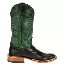 Rios Of Mercedes Men's Anderson Bean Ride Ready Black Full Quill Ostrich 13in. Jade Navajo Top Cowboy Boot -Western Cowboy Equipment Shop 323500 4