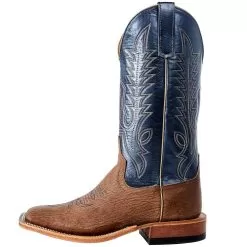 Rios Of Mercedes Men's Anderson Bean Taan Amazon Goat 13in. Regal Blue Luster Top Square Toe Boot -Western Cowboy Equipment Shop 329080 3