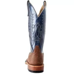 Rios Of Mercedes Men's Anderson Bean Taan Amazon Goat 13in. Regal Blue Luster Top Square Toe Boot -Western Cowboy Equipment Shop 329080 4