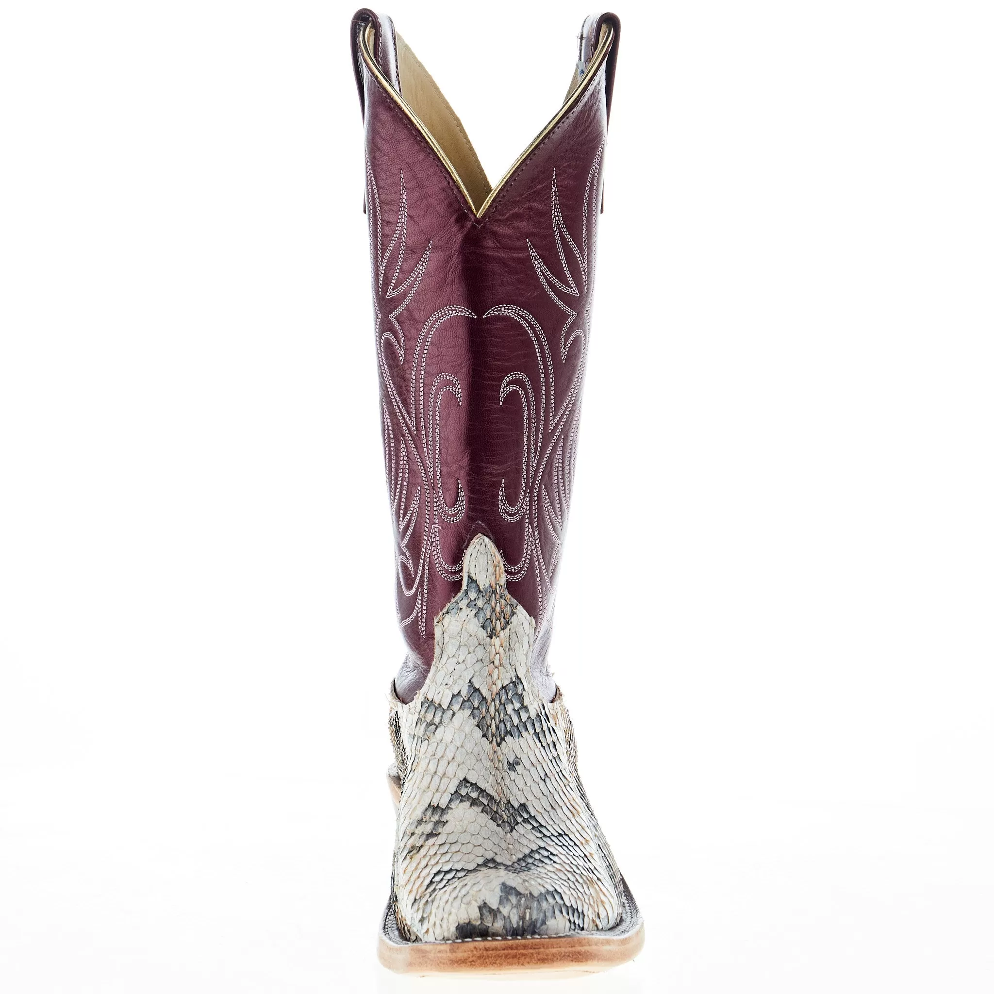 Anderson Bean Women's AB Rattlesnake 13 In Sangria Kidskin Top Cutter Toe Cowgirl Boot 4 Anderson Bean Women's AB Rattlesnake 13 In Sangria Kidskin Top Cutter Toe Cowgirl Boot - Image 2