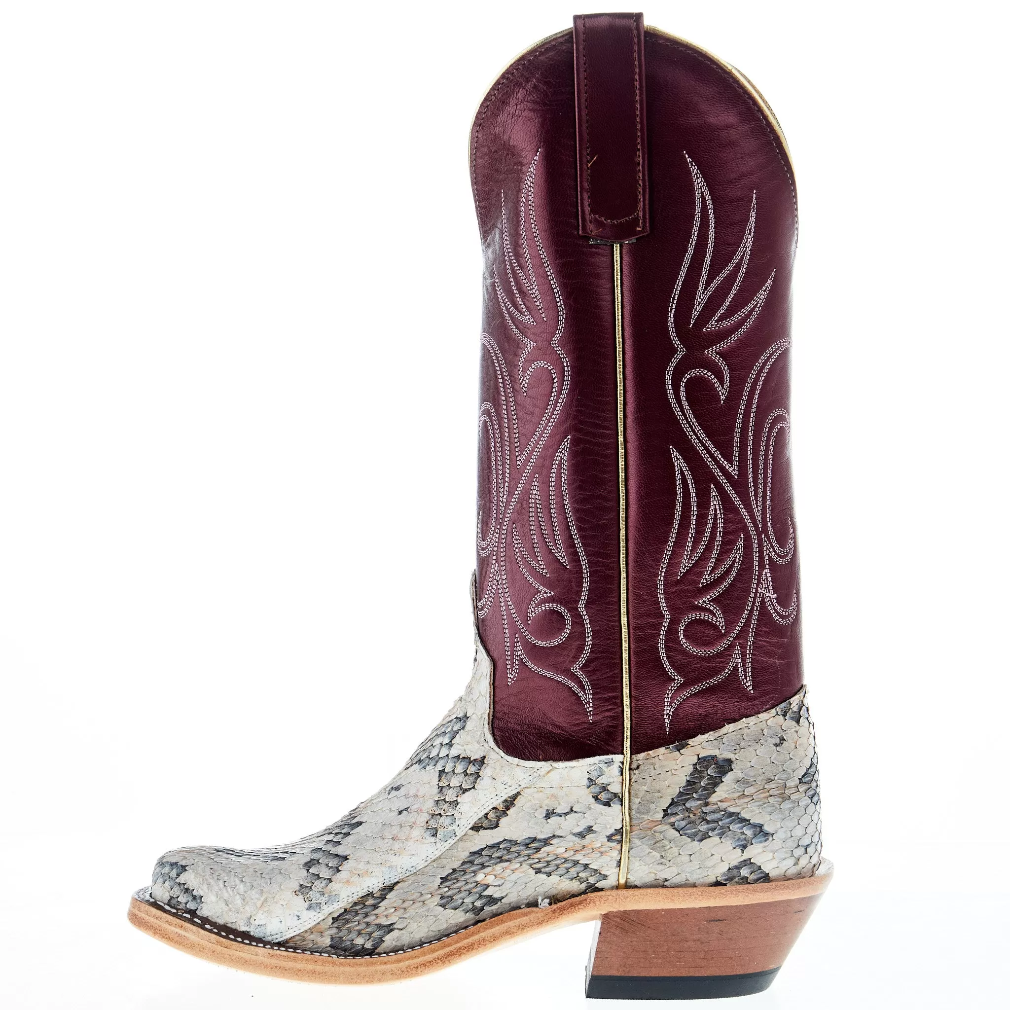 Anderson Bean Women's AB Rattlesnake 13 In Sangria Kidskin Top Cutter Toe Cowgirl Boot 5 Anderson Bean Women's AB Rattlesnake 13 In Sangria Kidskin Top Cutter Toe Cowgirl Boot - Image 3