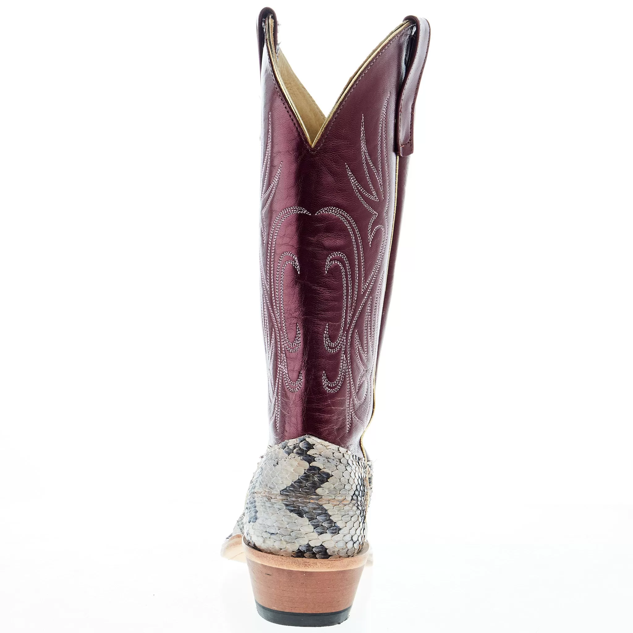 Anderson Bean Women's AB Rattlesnake 13 In Sangria Kidskin Top Cutter Toe Cowgirl Boot 6 Anderson Bean Women's AB Rattlesnake 13 In Sangria Kidskin Top Cutter Toe Cowgirl Boot - Image 4